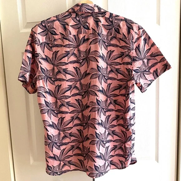 AXIST Men’s Short Sleeve Classic Shirt Tropical 🌴 Cotton ALSU00789 - Picture 2 of 4